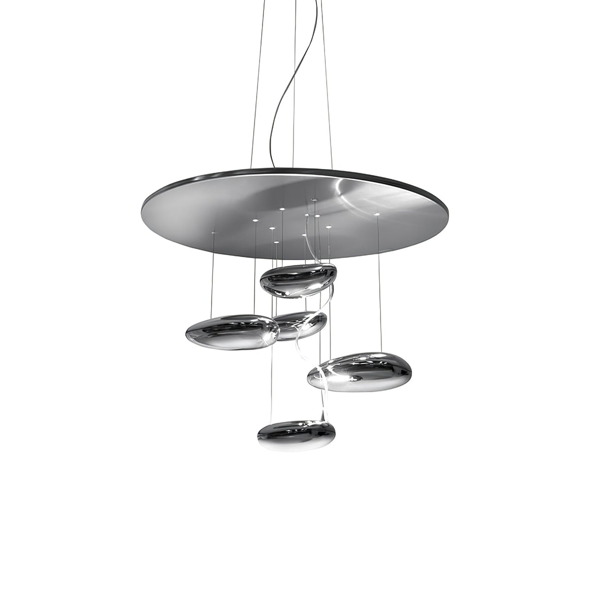 Orinanelle Kronleuchter aus Aluminium mit skulpturaler Kieselsteinform