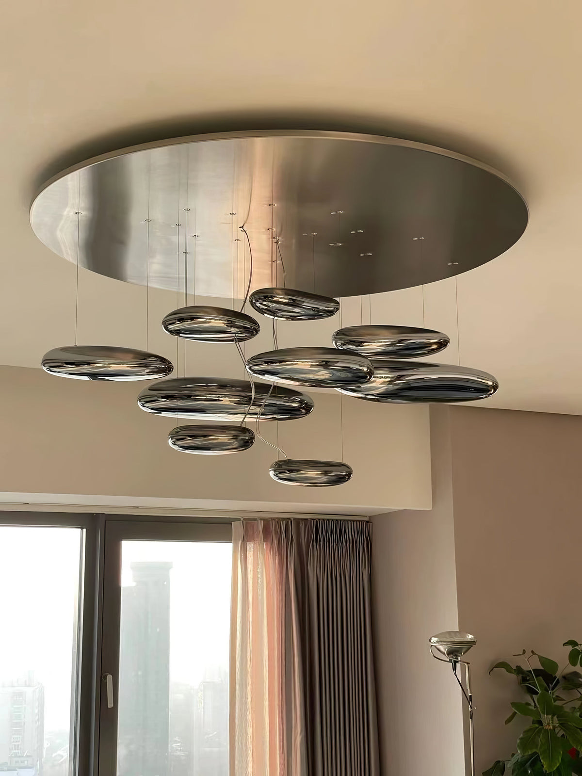 Feririan Deckenleuchte Aluminium Kieselsteinform