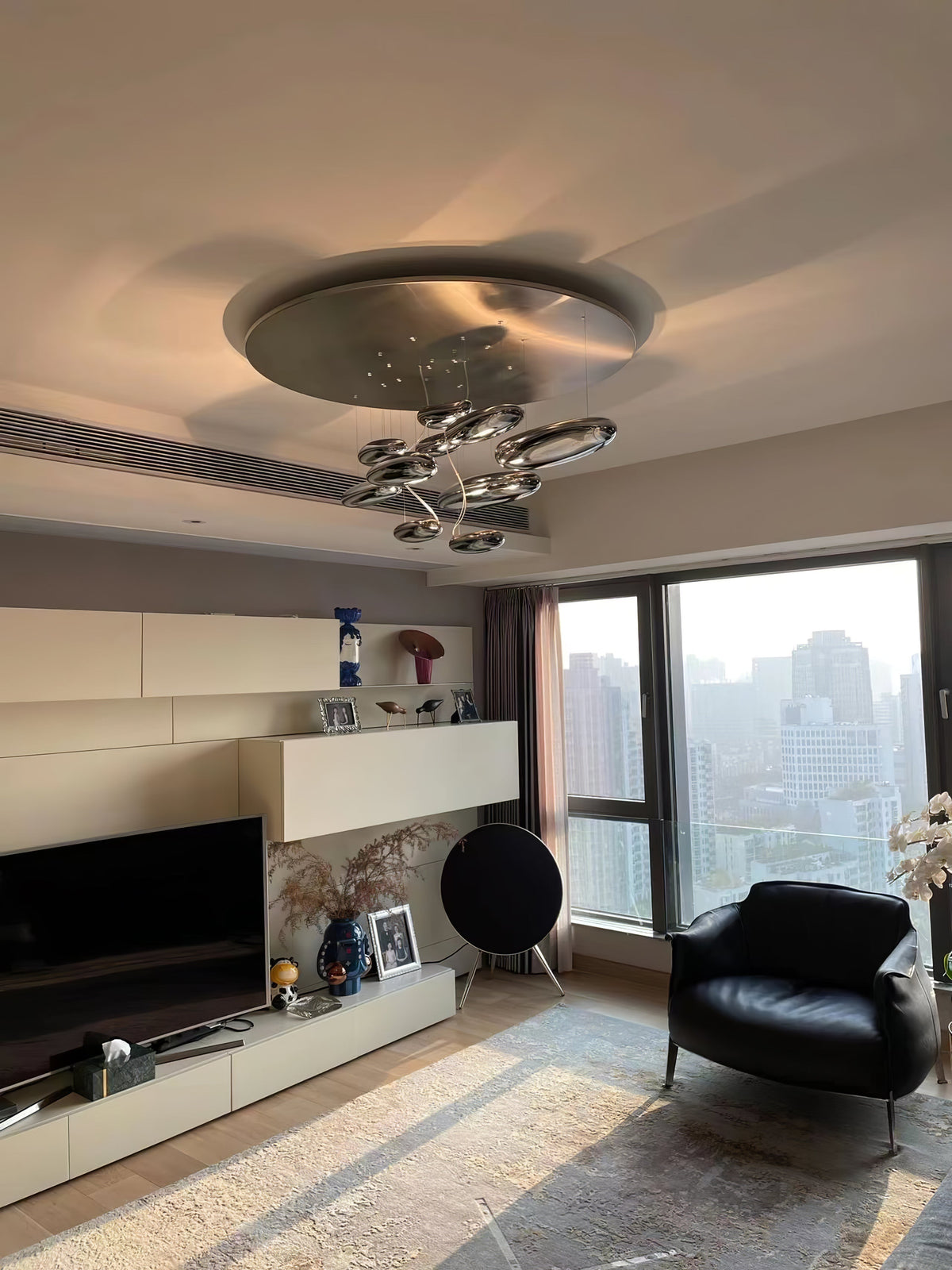 Feririan Deckenleuchte Aluminium Kieselsteinform