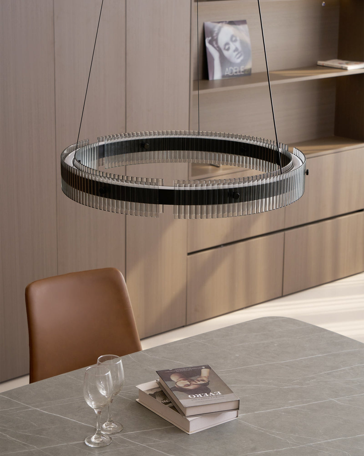 Veliviel Kronleuchter Ring minimalistisch mit LED