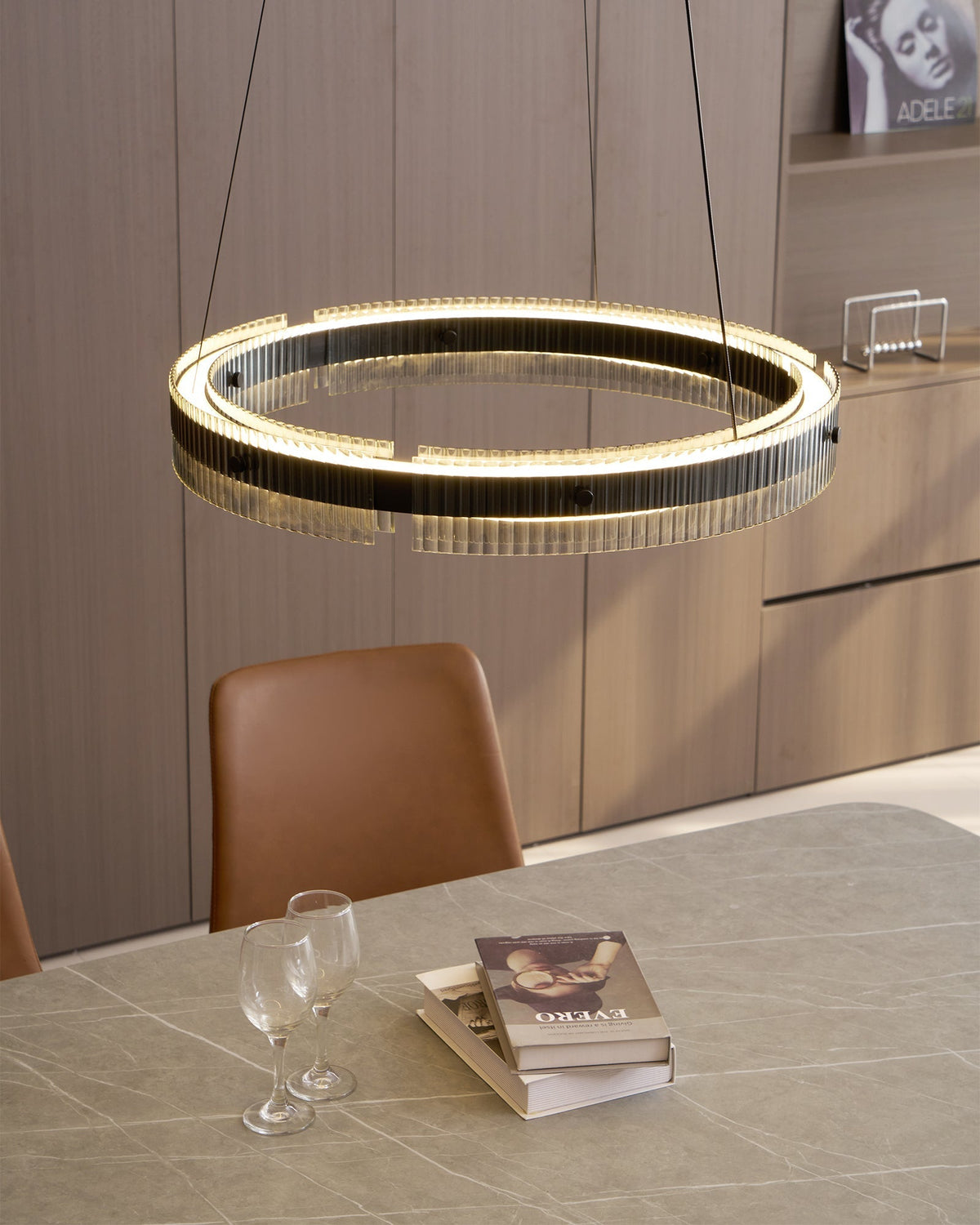 Veliviel Kronleuchter Ring minimalistisch mit LED