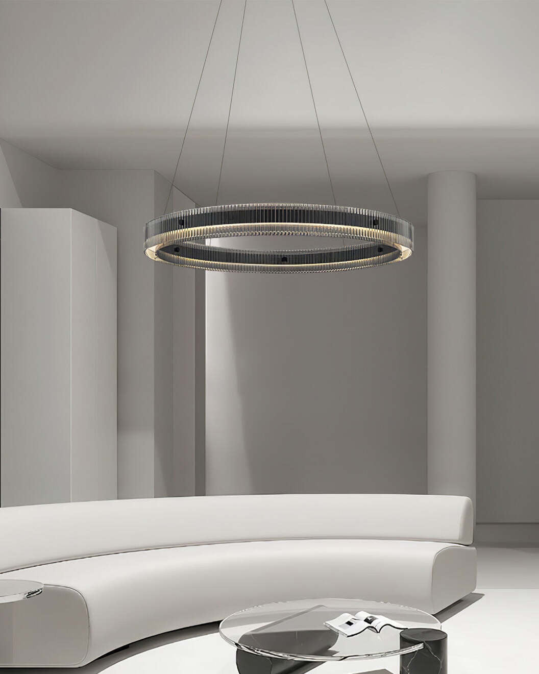 Veliviel Kronleuchter Ring minimalistisch mit LED