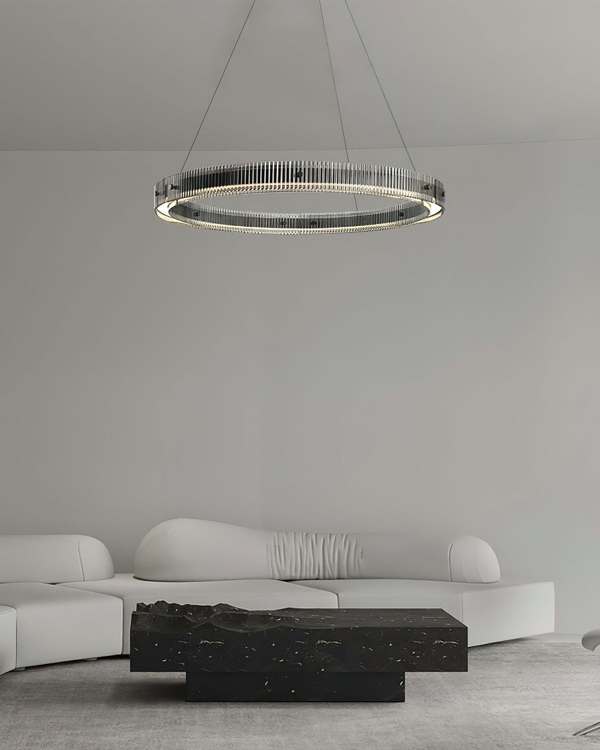 Veliviel Kronleuchter Ring minimalistisch mit LED