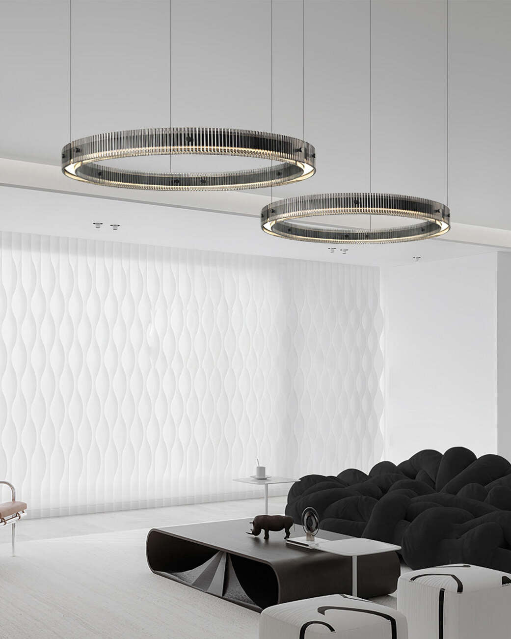 Veliviel Kronleuchter Ring minimalistisch mit LED