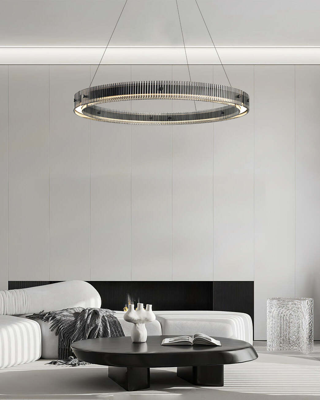 Veliviel Kronleuchter Ring minimalistisch mit LED