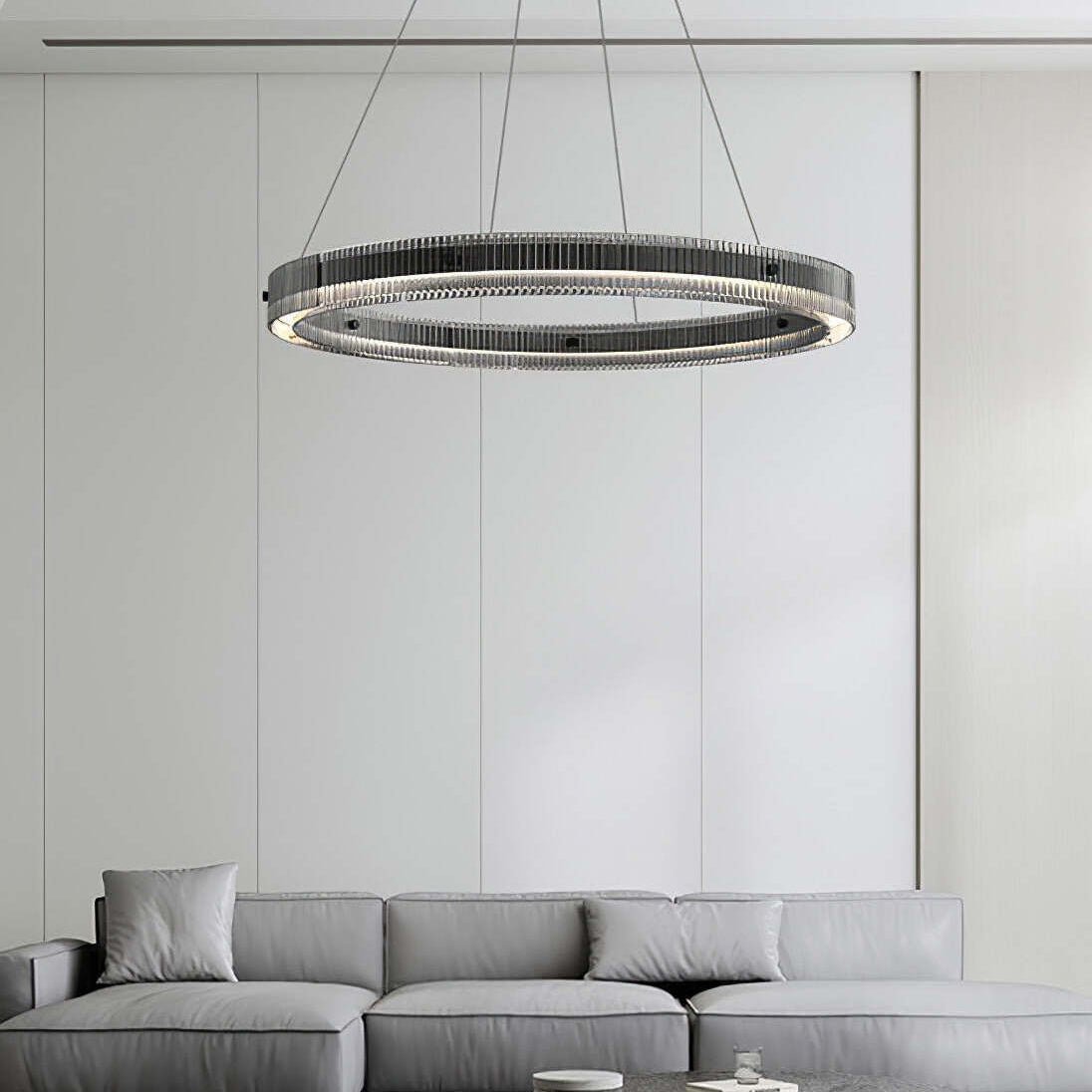 Veliviel Kronleuchter Ring minimalistisch mit LED