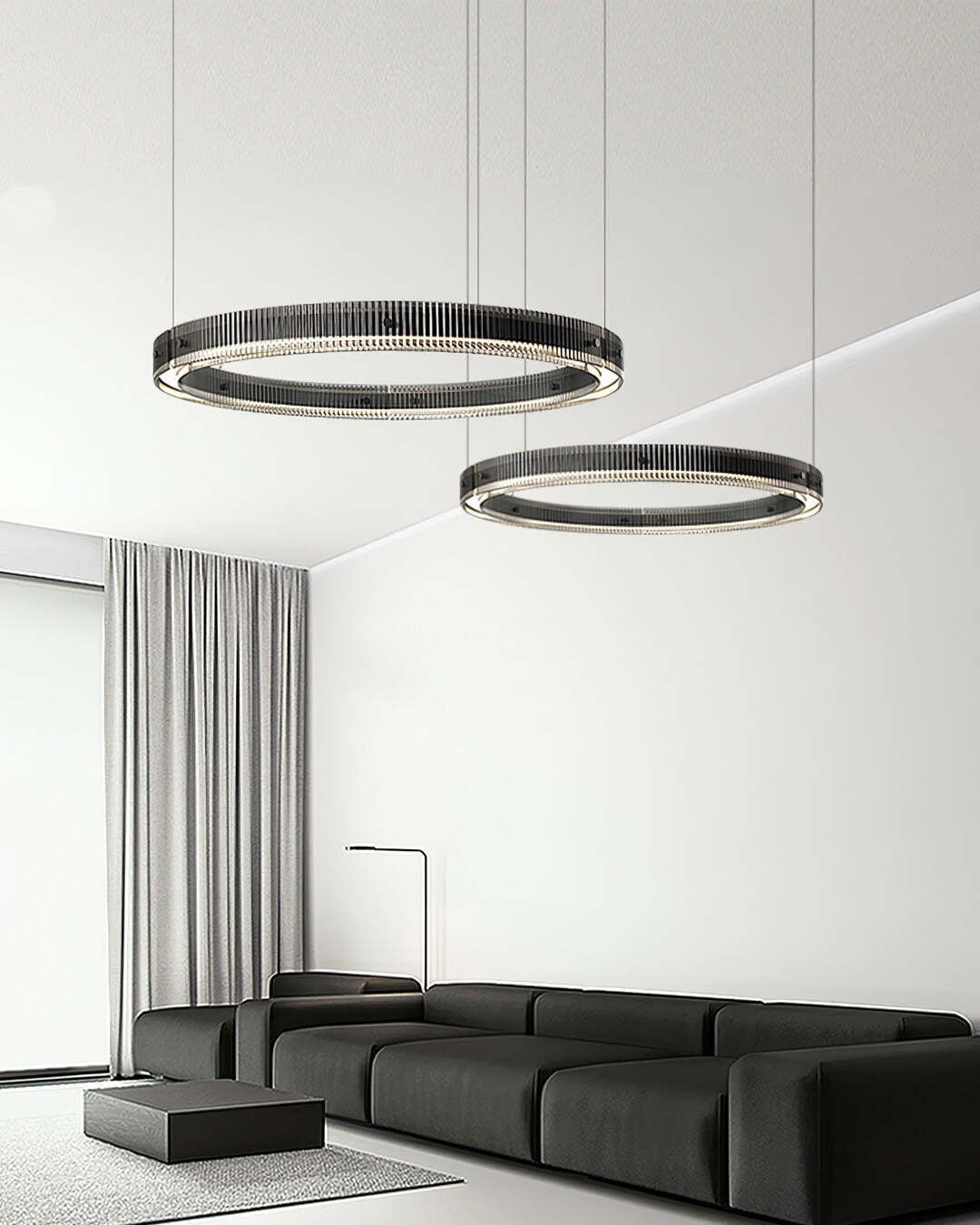 Veliviel Kronleuchter Ring minimalistisch mit LED