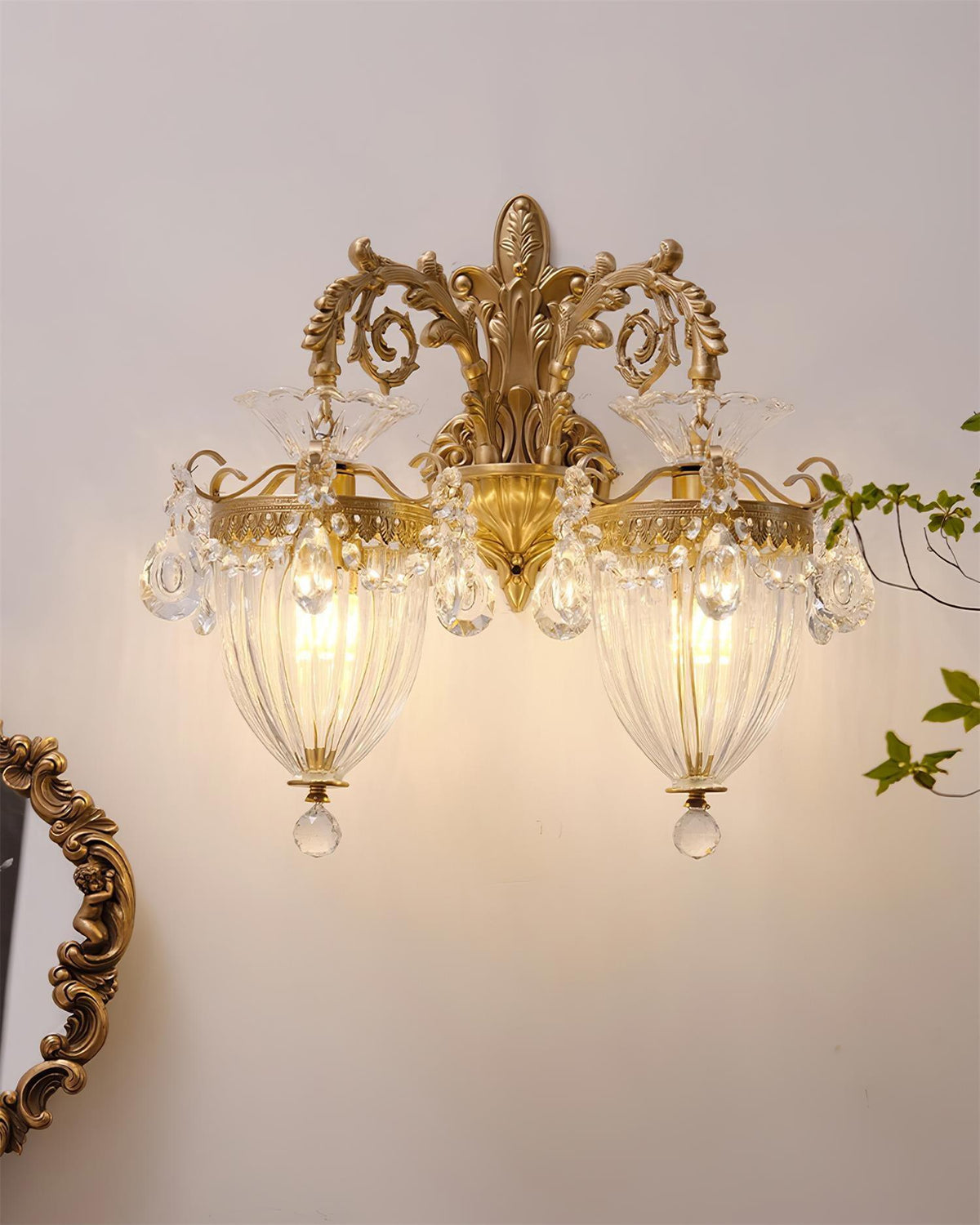 Vireon Wandleuchte Gold Doppel-Wandleuchte modern zeitgenössisch