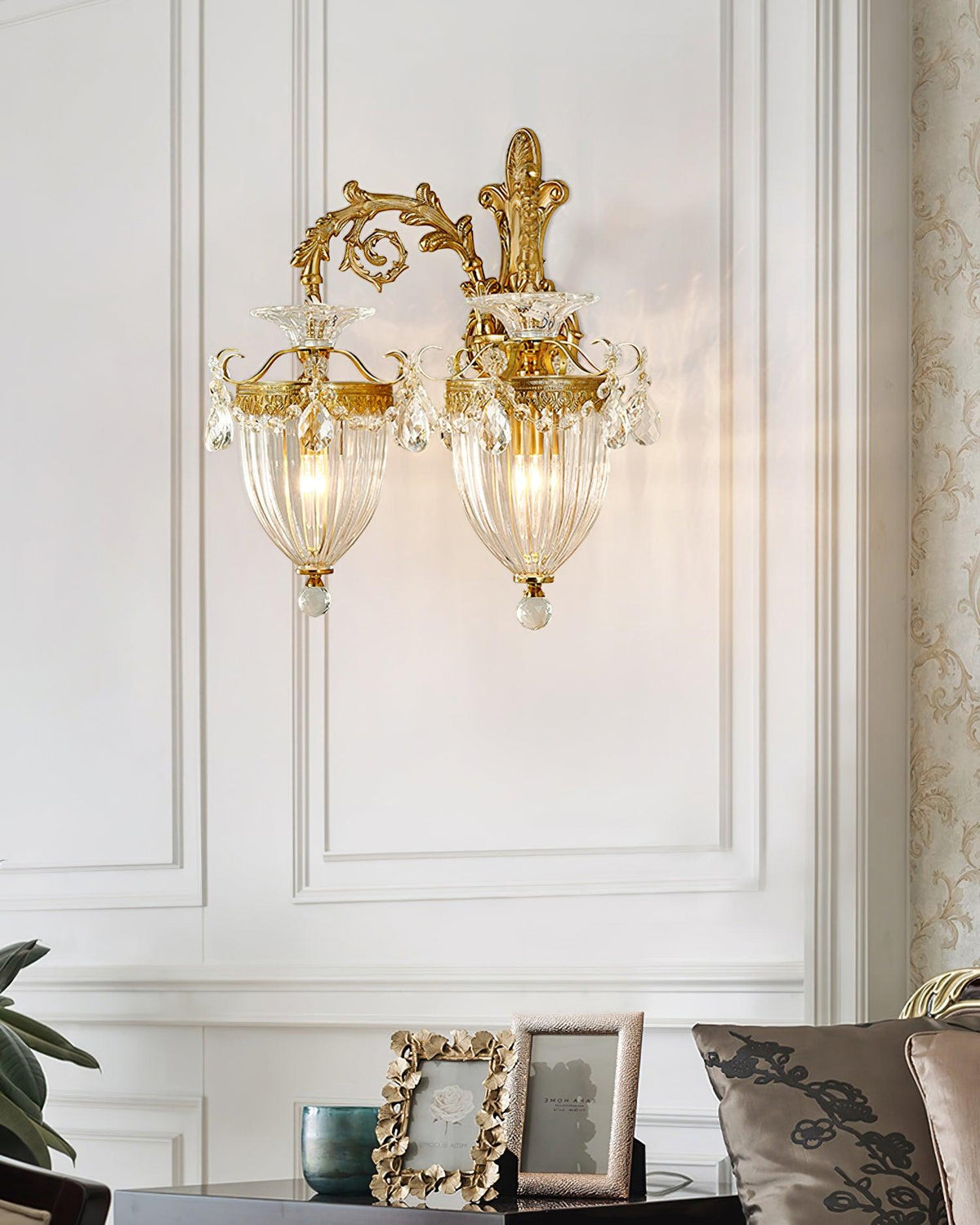 Vireon Wandleuchte Gold Doppel-Wandleuchte modern zeitgenössisch