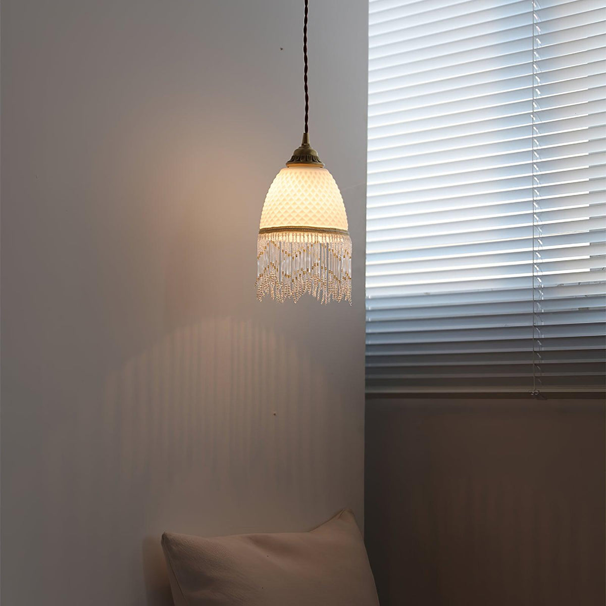 Mesh Tassel-Glas-Pendelleuchte