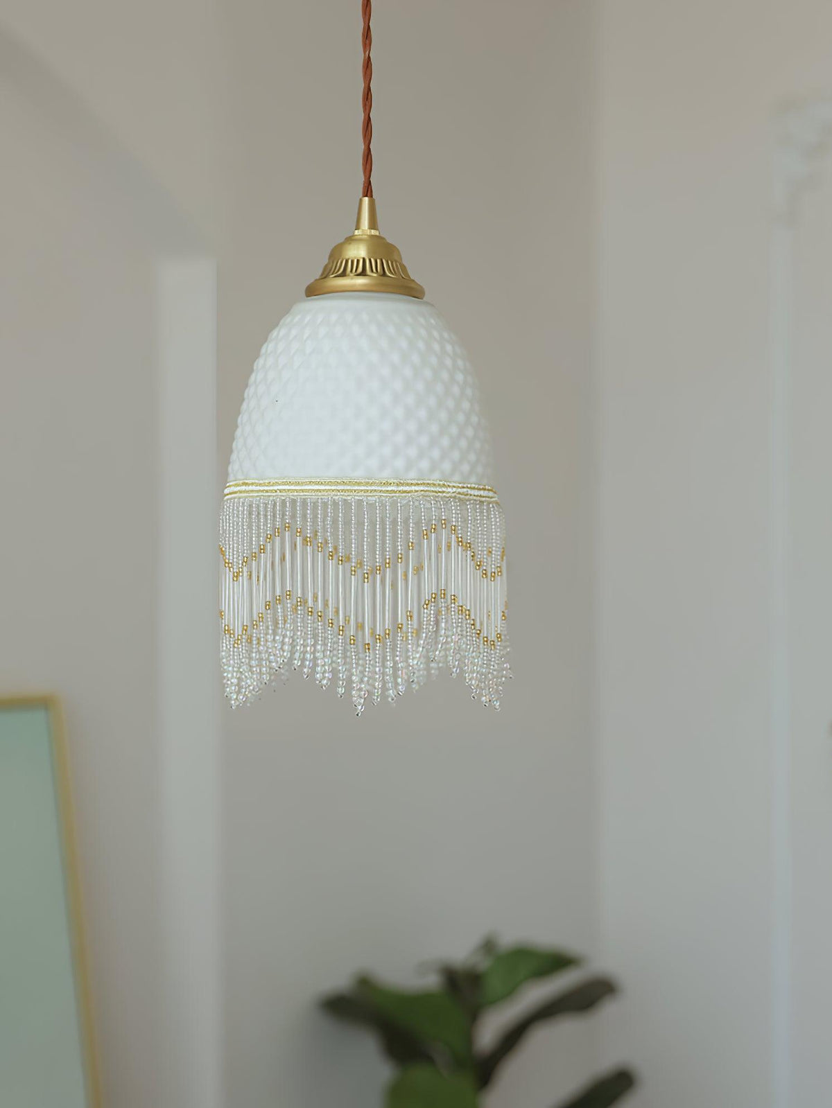 Mesh Tassel-Glas-Pendelleuchte