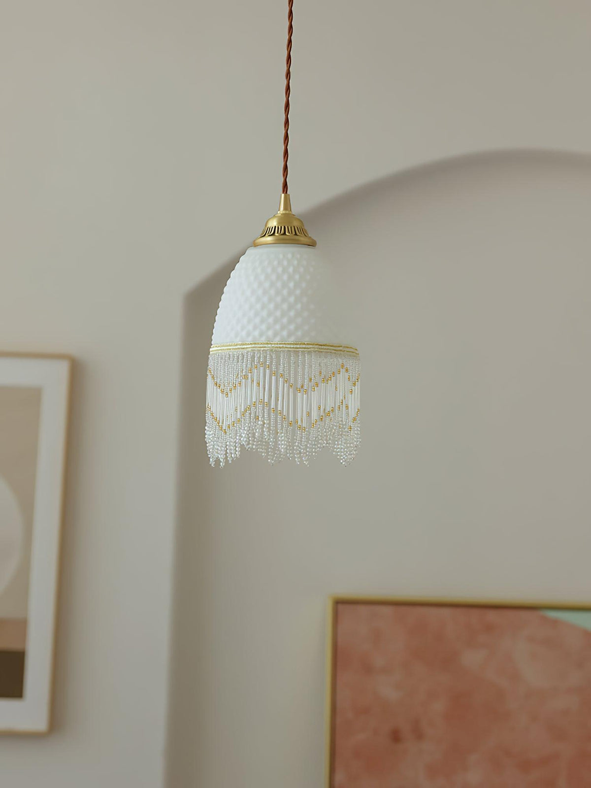 Mesh Tassel-Glas-Pendelleuchte