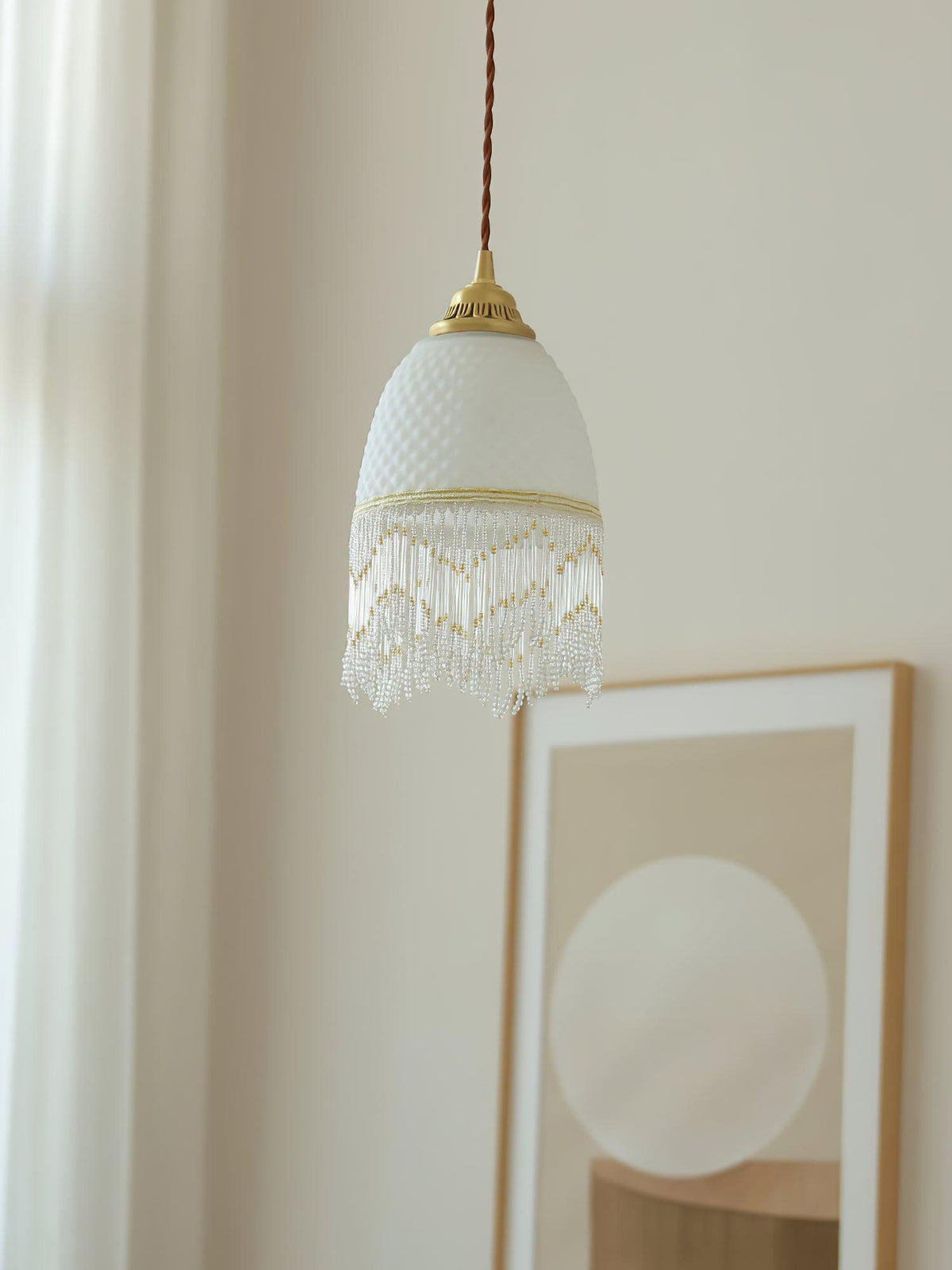 Mesh Tassel-Glas-Pendelleuchte