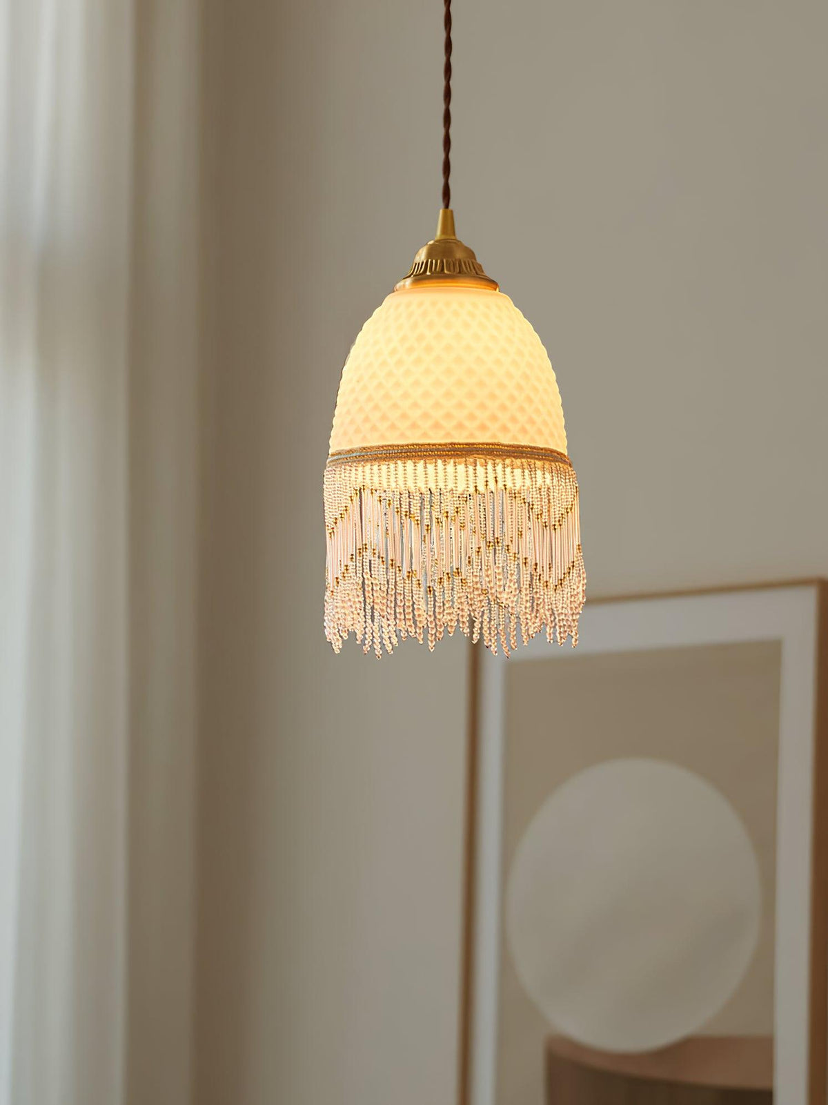 Mesh Tassel-Glas-Pendelleuchte