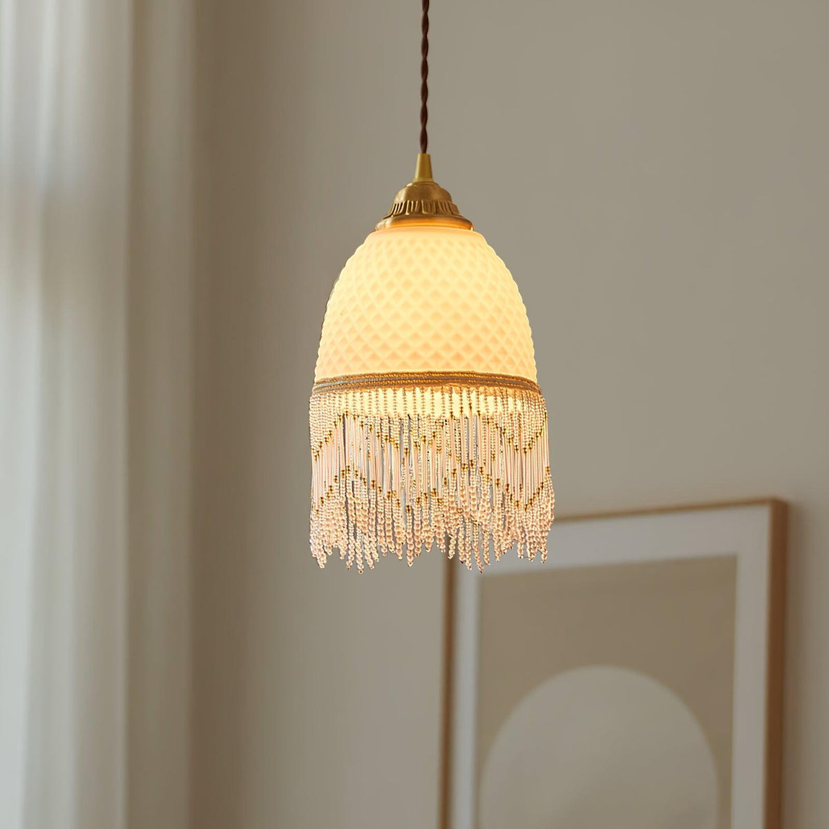 Mesh Tassel-Glas-Pendelleuchte