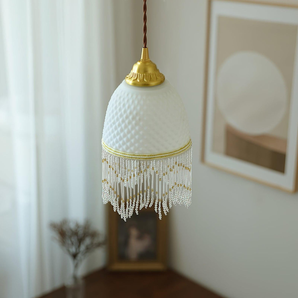 Mesh Tassel-Glas-Pendelleuchte