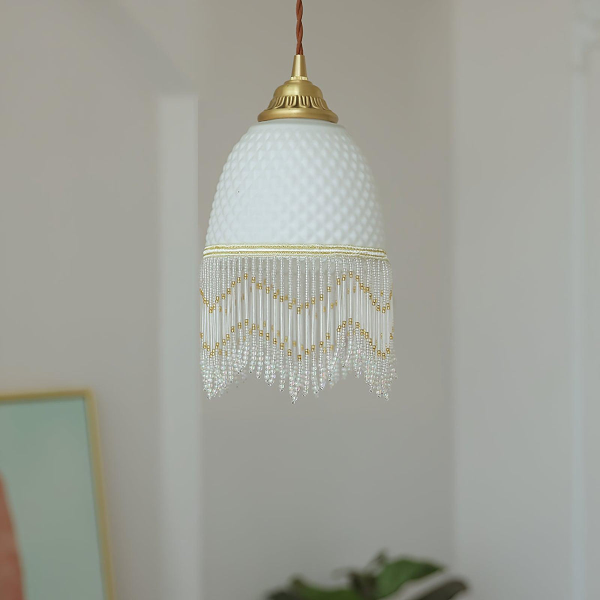 Mesh Tassel-Glas-Pendelleuchte