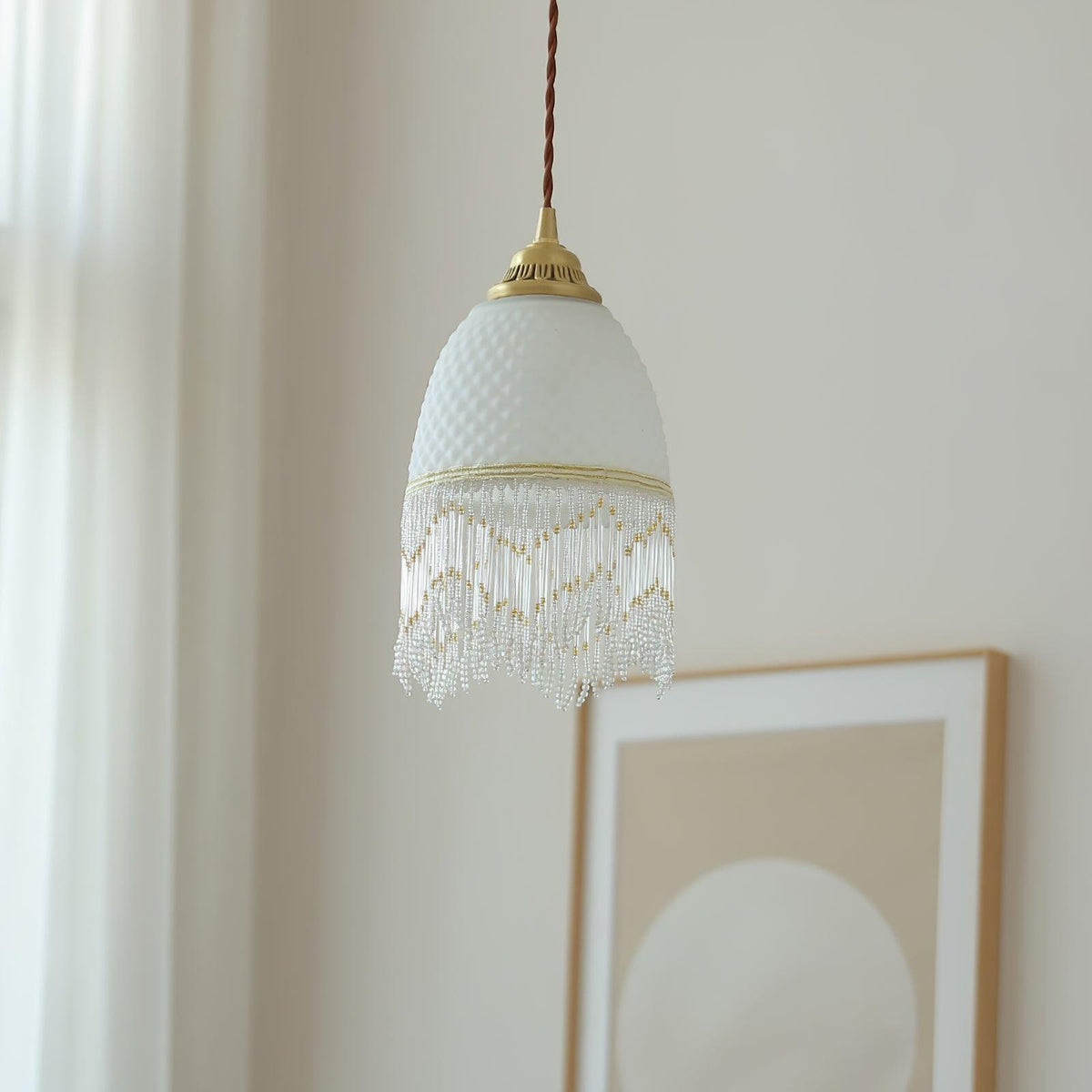 Mesh Tassel-Glas-Pendelleuchte