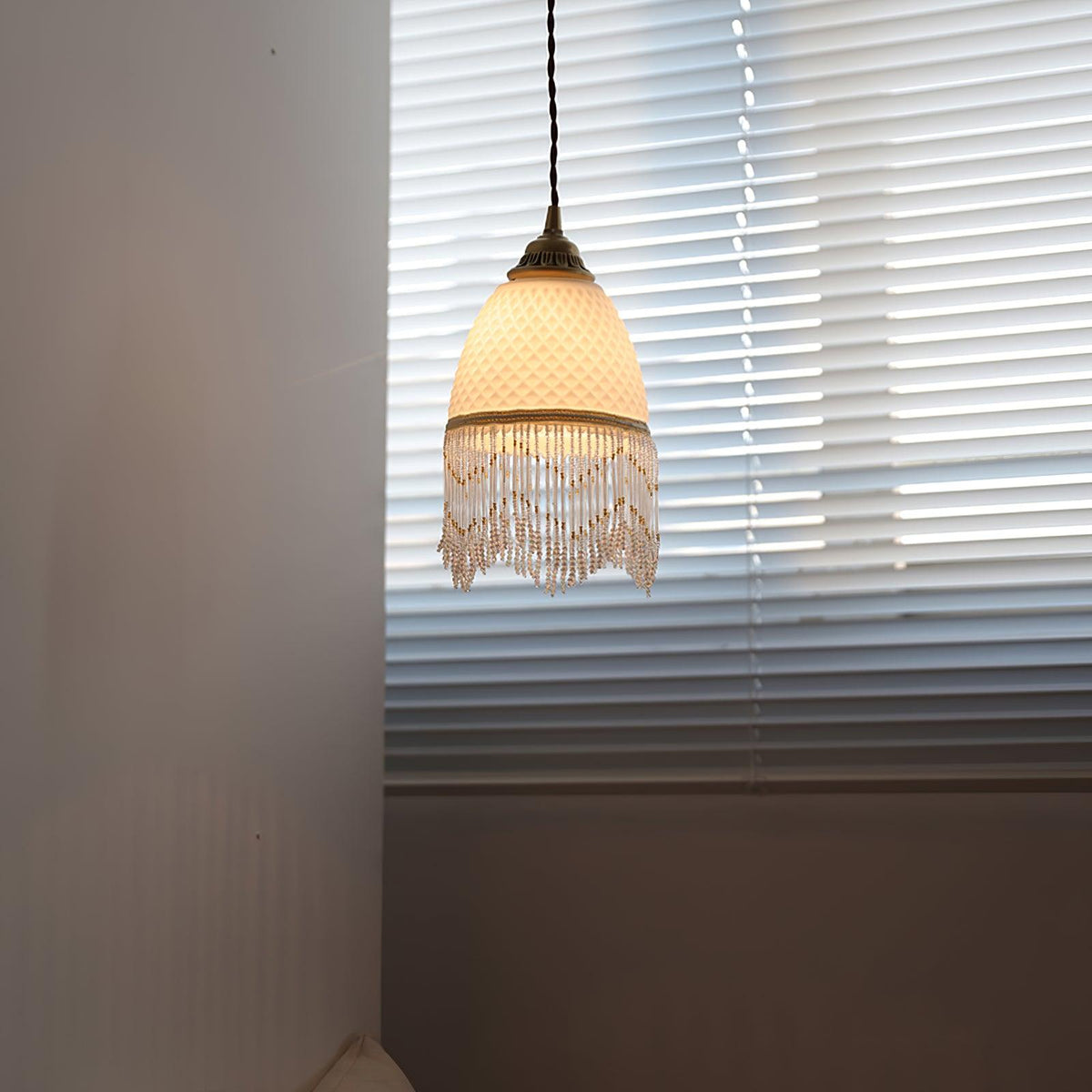 Mesh Tassel-Glas-Pendelleuchte