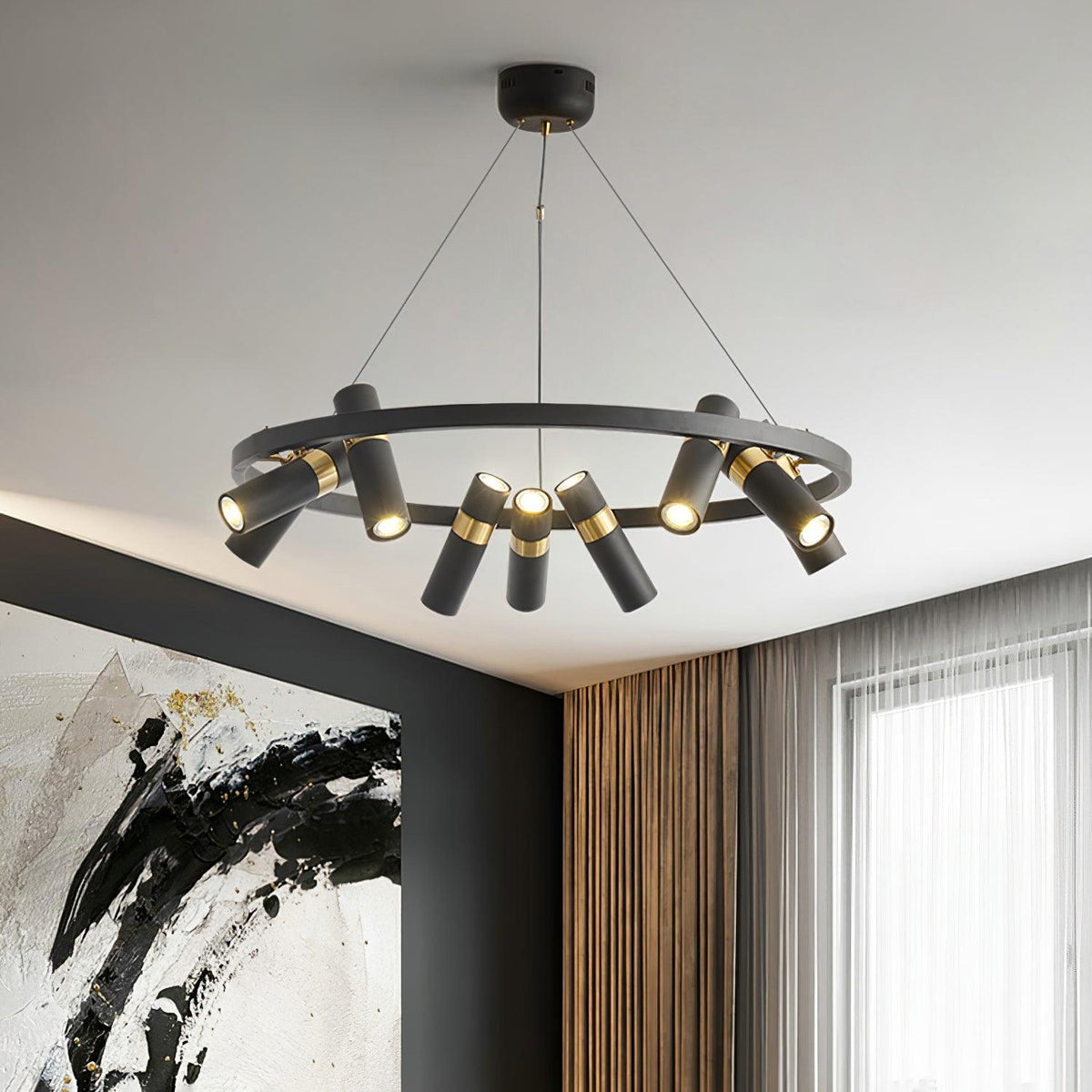 Celenora Kronleuchter aus Acryl im Industrie-Stil