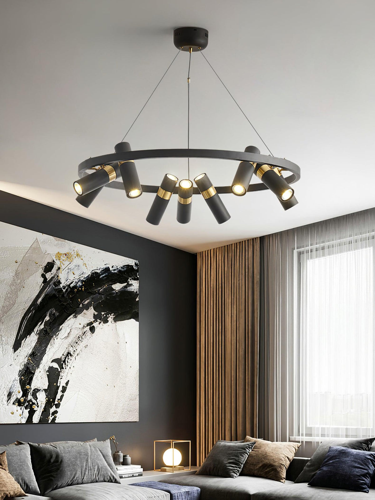 Celenora Kronleuchter aus Acryl im Industrie-Stil