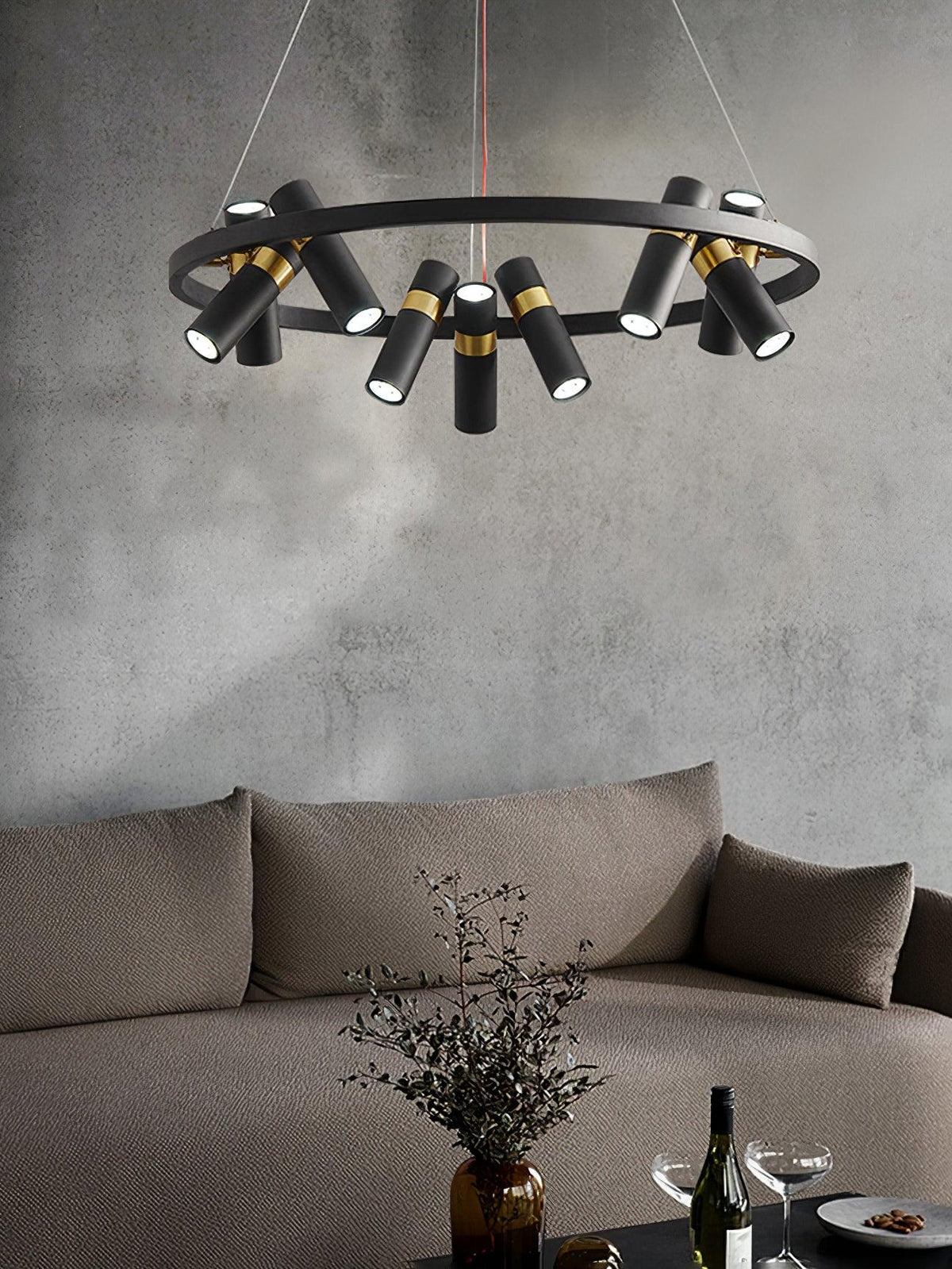 Celenora Kronleuchter aus Acryl im Industrie-Stil