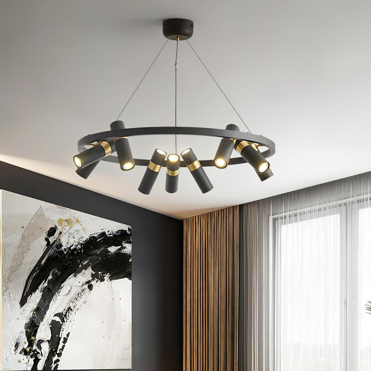 Celenora Kronleuchter aus Acryl im Industrie-Stil
