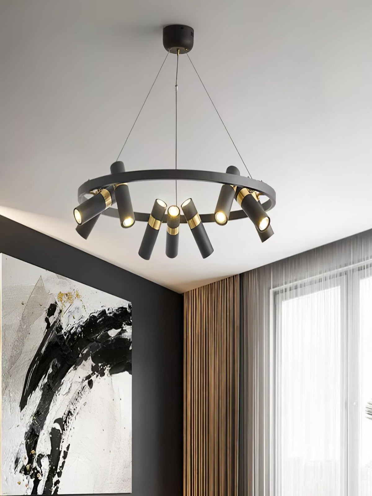 Celenora Kronleuchter aus Acryl im Industrie-Stil