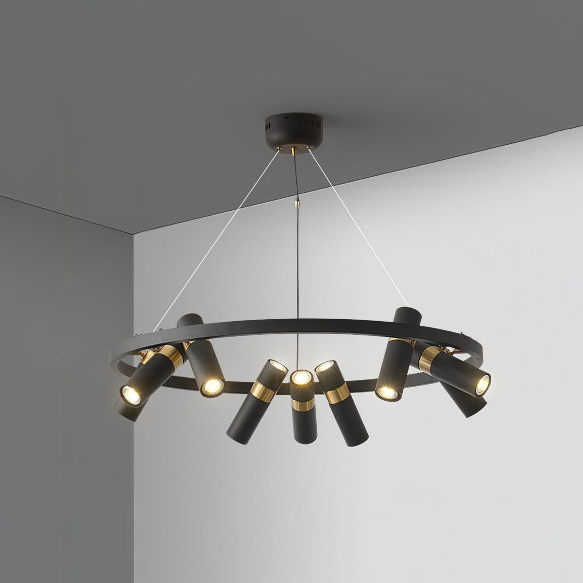 Celenora Kronleuchter aus Acryl im Industrie-Stil