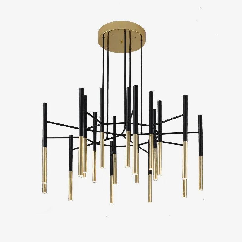 Arixon Kronleuchter Moderne Stäbe Schwarz Gold