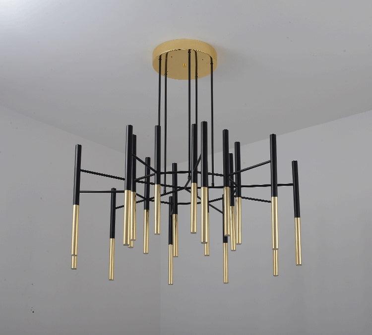 Arixon Kronleuchter Moderne Stäbe Schwarz Gold