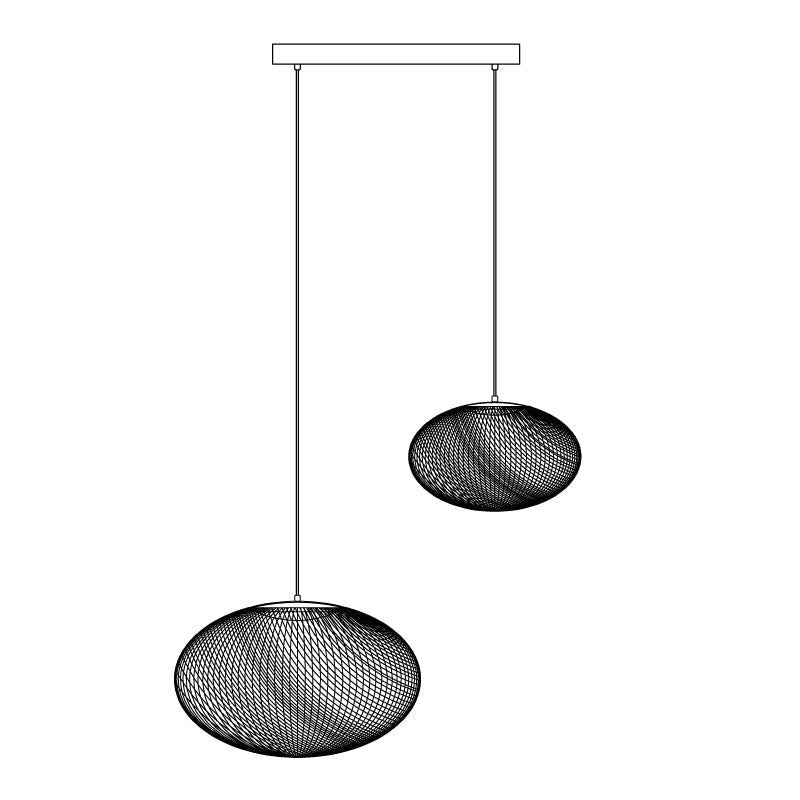 Orelenira Pendelleuchte aus Metallmaschen in Schwarz