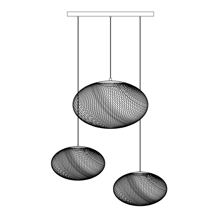 Orelenira Pendelleuchte aus Metallmaschen in Schwarz