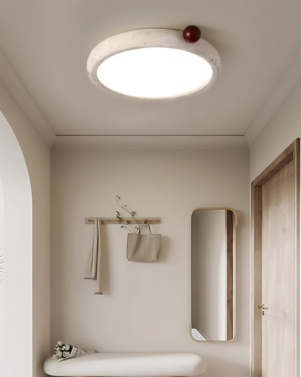 Serelise Cute Travertine runde Deckenleuchte
