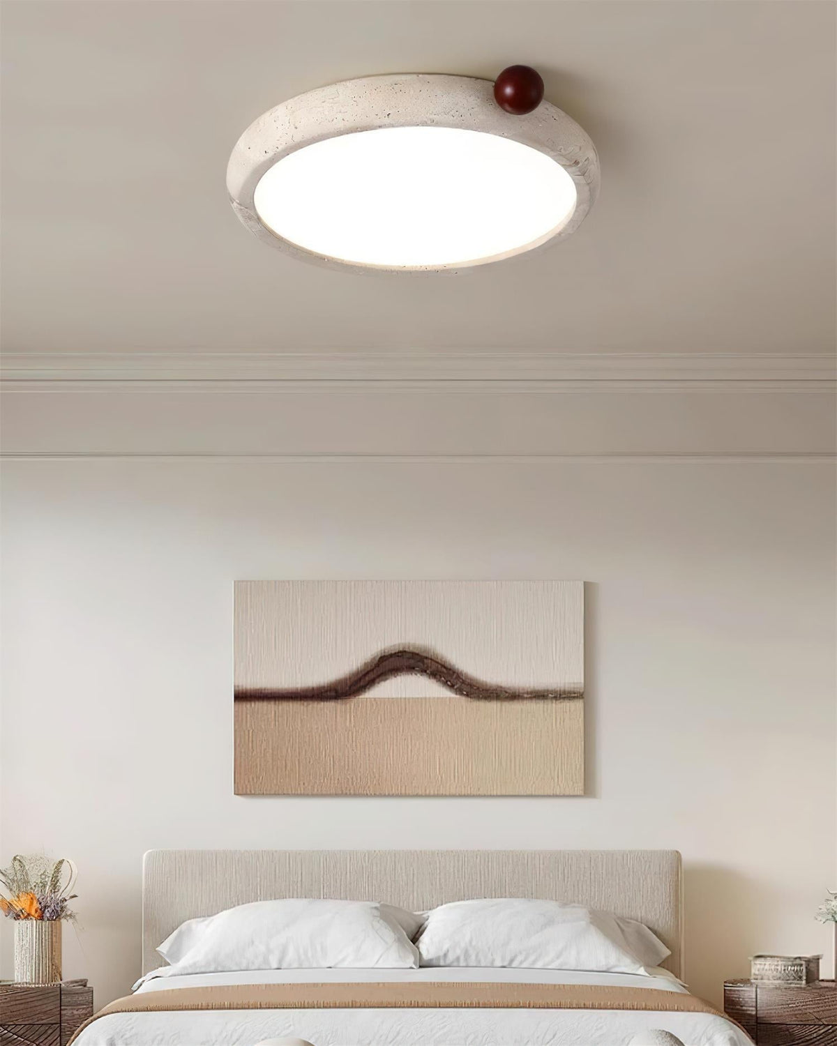 Serelise Cute Travertine runde Deckenleuchte