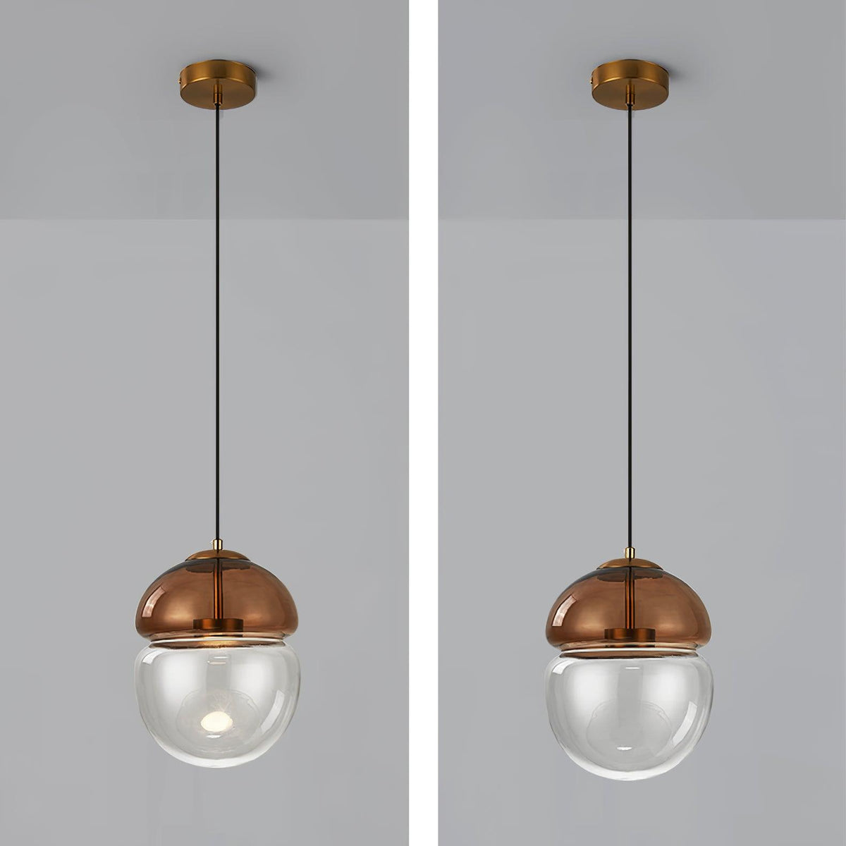 Aged Pendelleuchte im modernen minimalistischen Stil mit Kuppel aus Glas