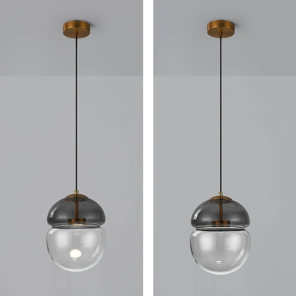 Aged Pendelleuchte im modernen minimalistischen Stil mit Kuppel aus Glas
