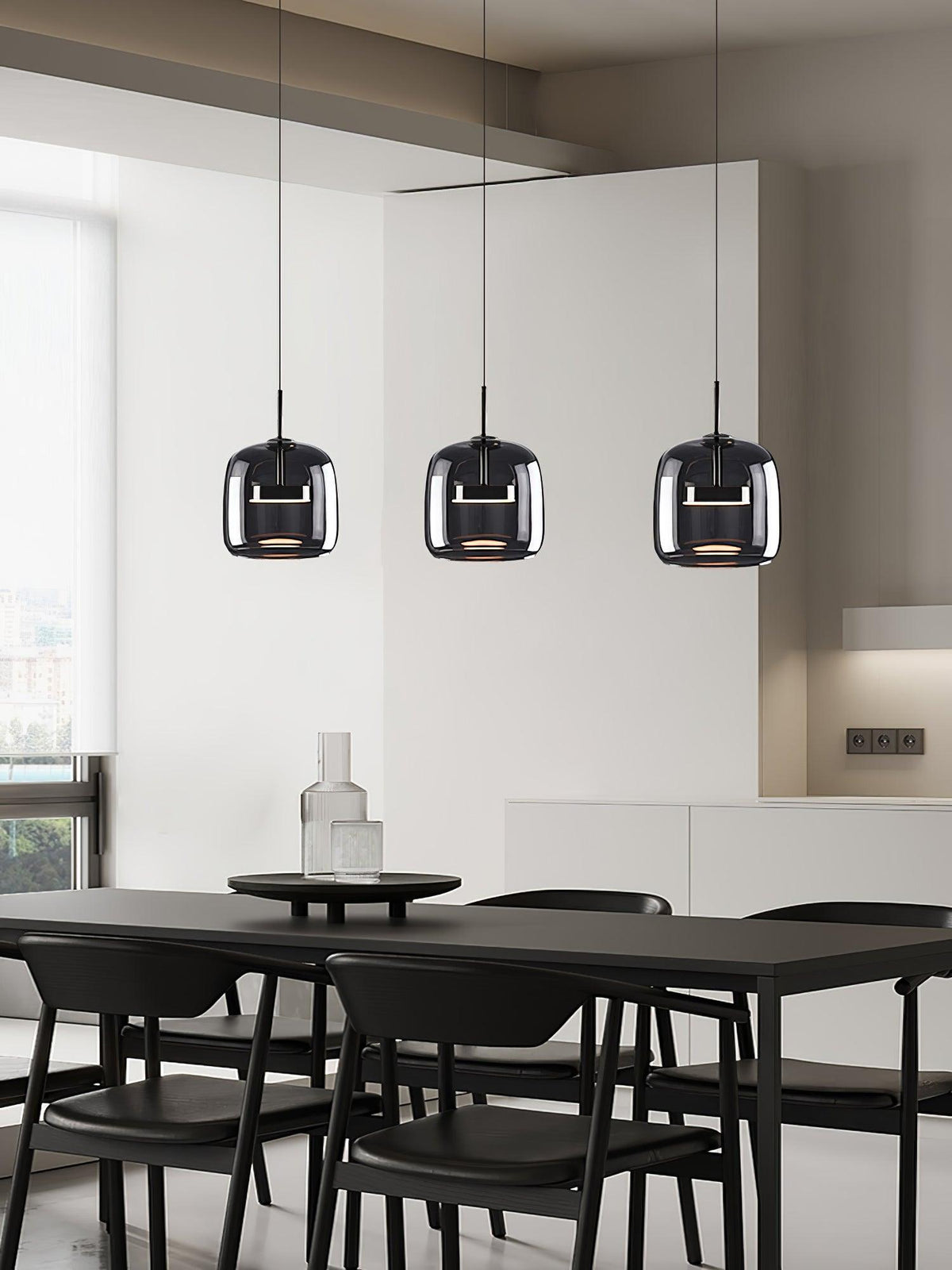 Obsidian Pendelleuchte moderne Glaspendelleuchte