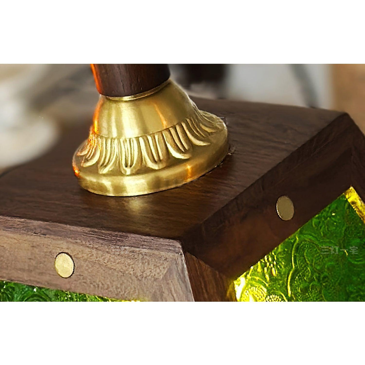 Zilten Elegance Vintage-Glas-Holz-Pendelleuchte