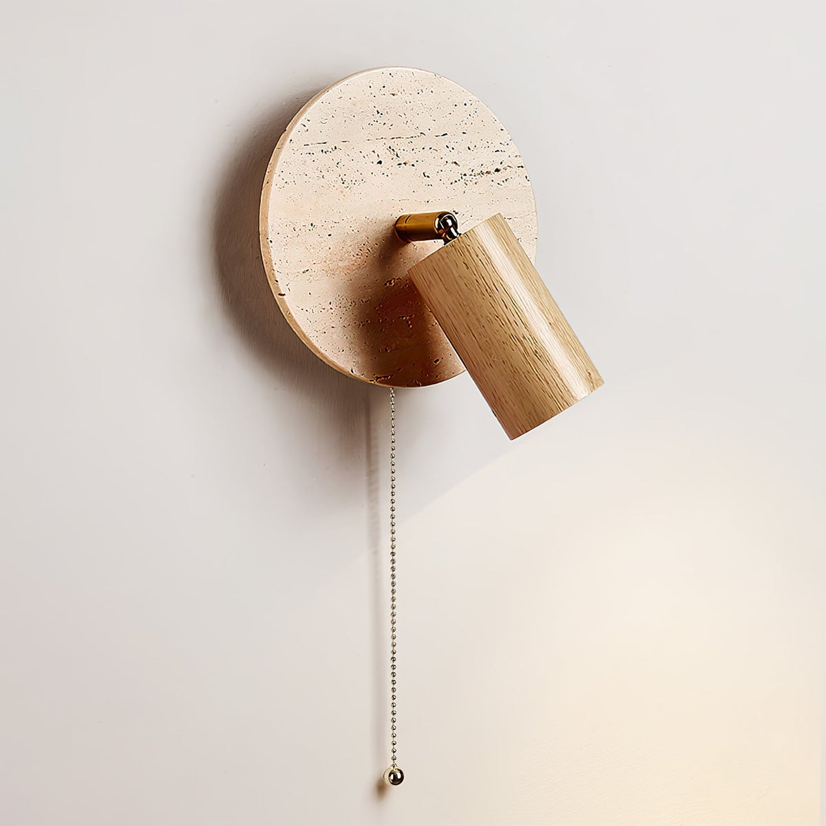 Romino Disc Swing Travertine Wandleuchte