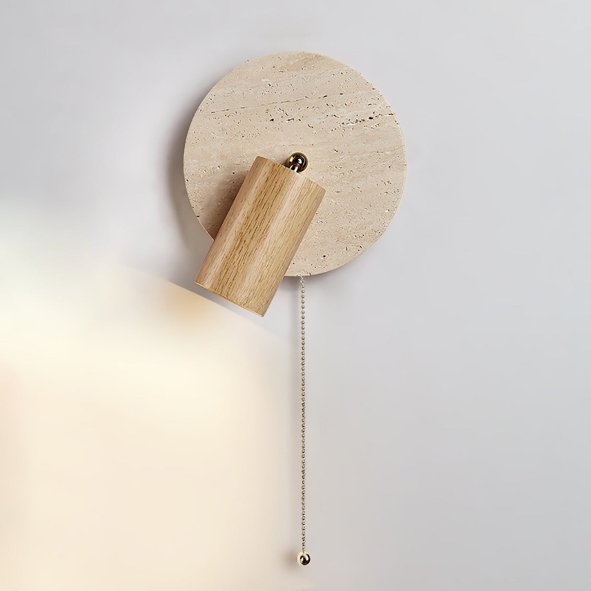 Romino Disc Swing Travertine Wandleuchte