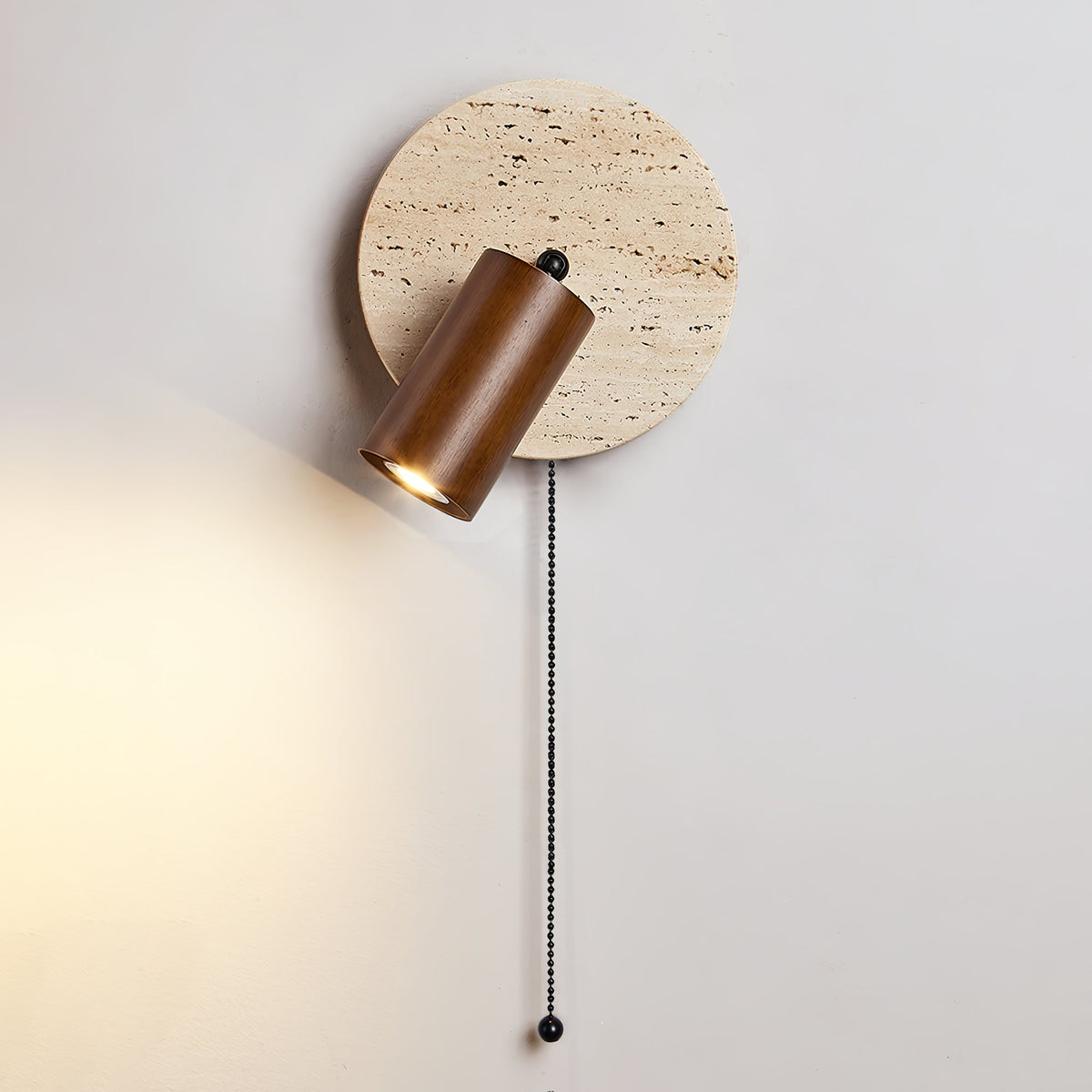 Romino Disc Swing Travertine Wandleuchte