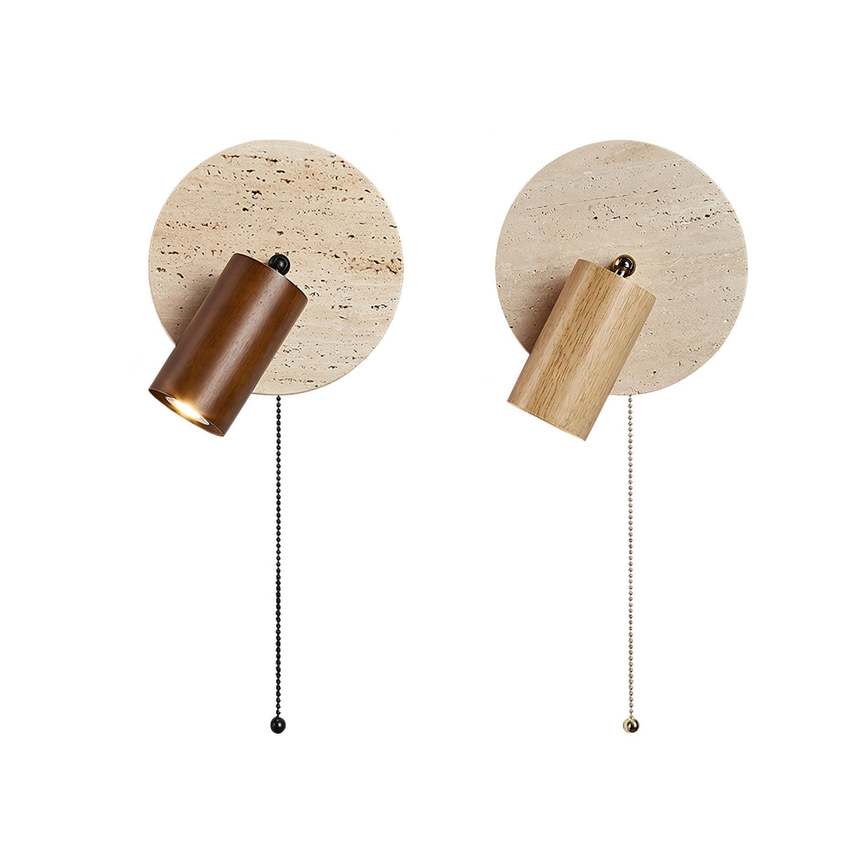 Romino Disc Swing Travertine Wandleuchte