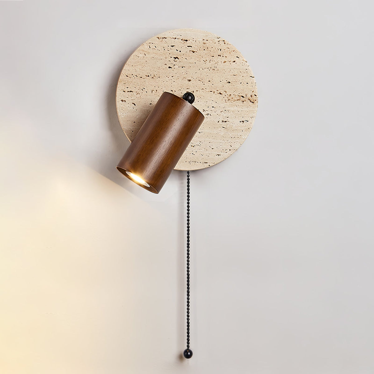 Romino Disc Swing Travertine Wandleuchte