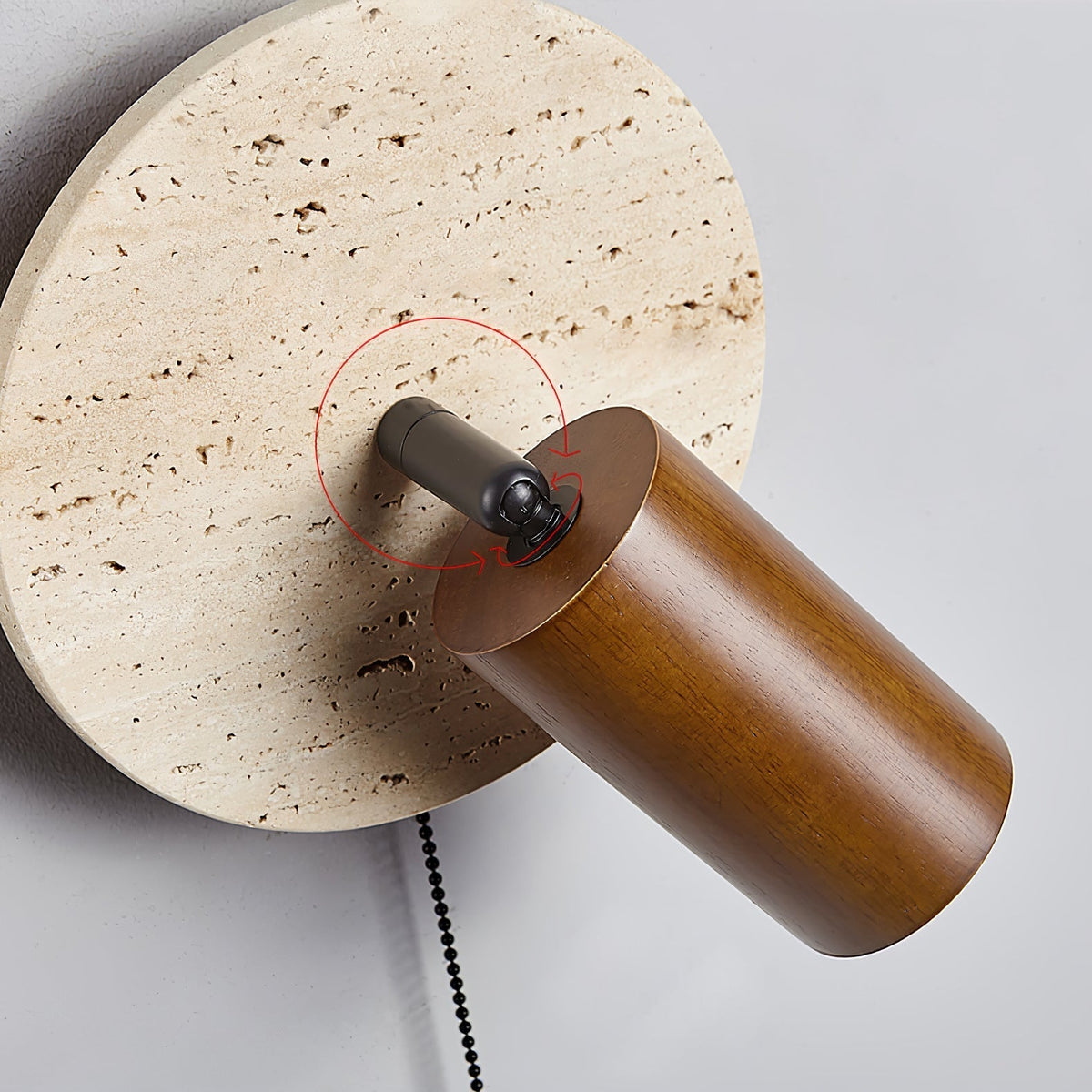 Romino Disc Swing Travertine Wandleuchte