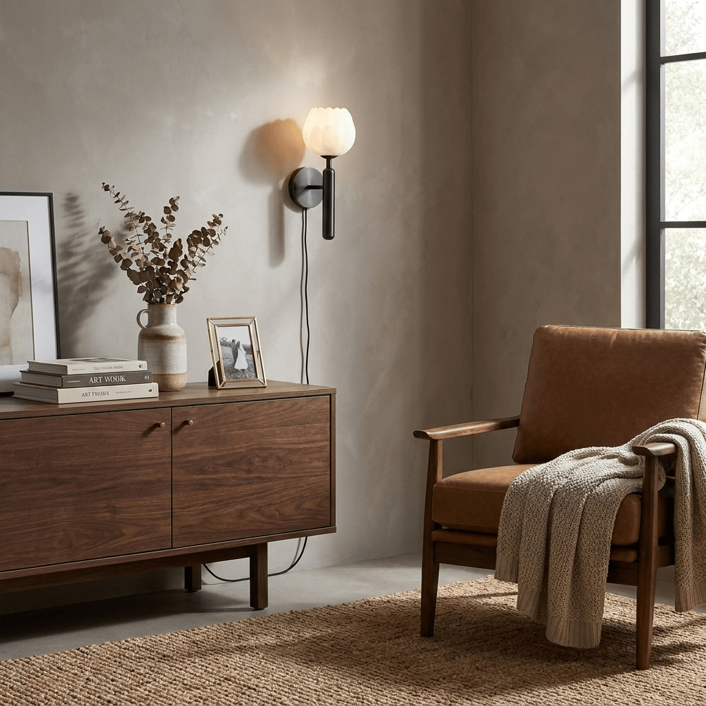 Ysoline Alabaster Wandleuchte mit Stecker