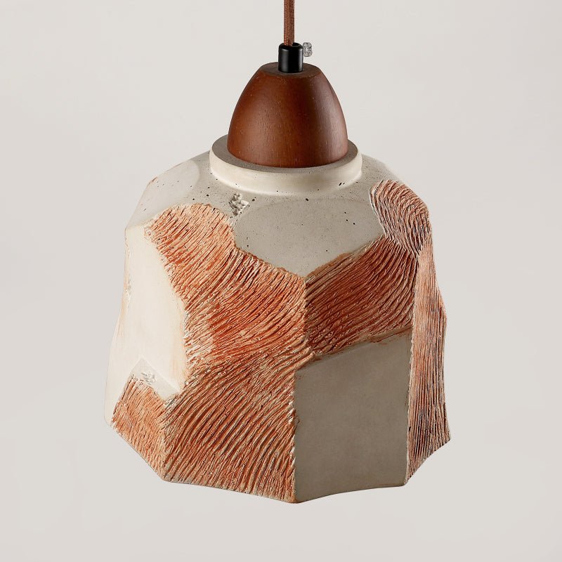 Caldreux Pendelleuchte aus Microcement mit texturiertem Lampenschirm