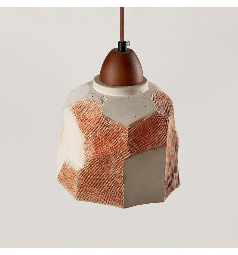 Caldreux Pendelleuchte aus Microcement mit texturiertem Lampenschirm