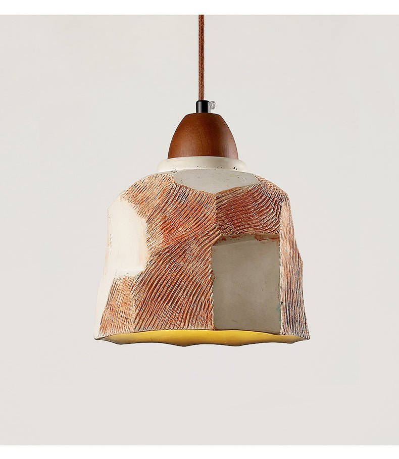 Caldreux Pendelleuchte aus Microcement mit texturiertem Lampenschirm