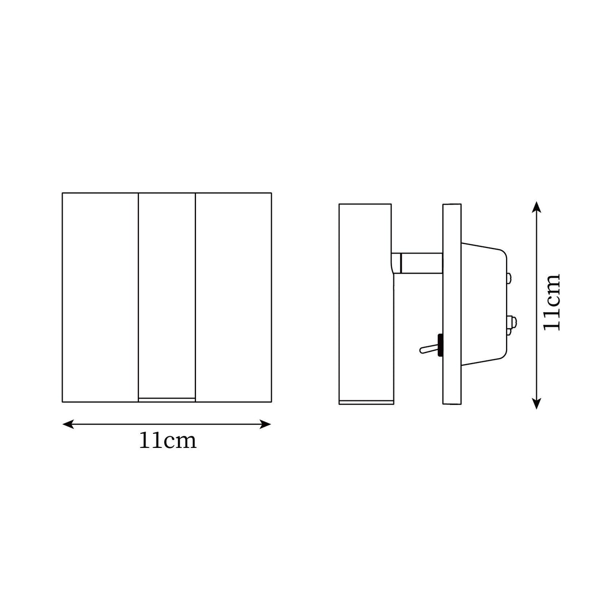 Teriiira Micro Square Switched Wandleuchte